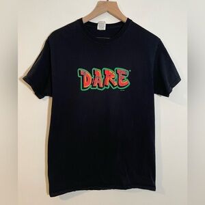 D.A.R.E. Black T-Shirt Size 100% Cotton Size Medium Unisex Throw Back Vintage